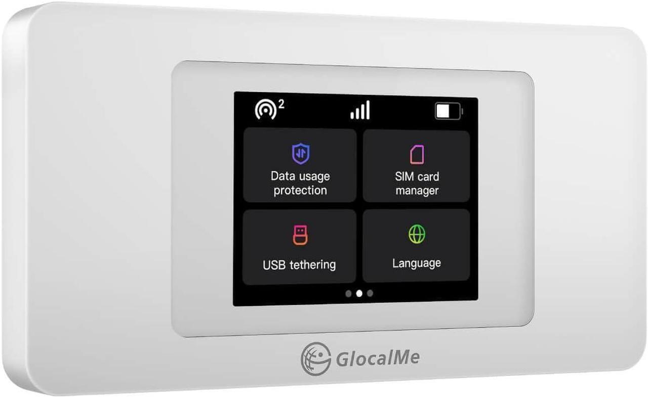 Main image of GlocalMe DuoTurbo 4G LTE Portable WiFi Hotspot for Travel in 200+ Countries, SIMFREE and No Contract, Mobile Hotspot Device with Global 1GB Data, Support 10 Devices Connected (White)