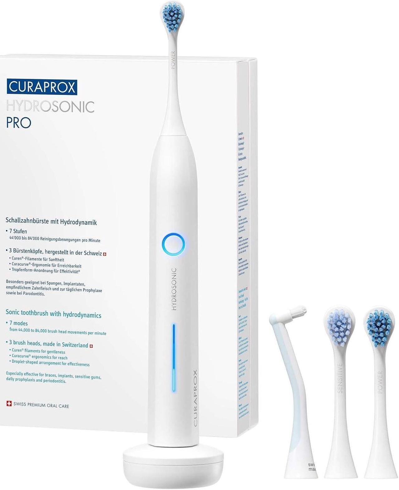 Main image of Curaprox Electric Hydrosonic Pro Toothbrush With 3 Brush Heads, Charger, and Travel Case