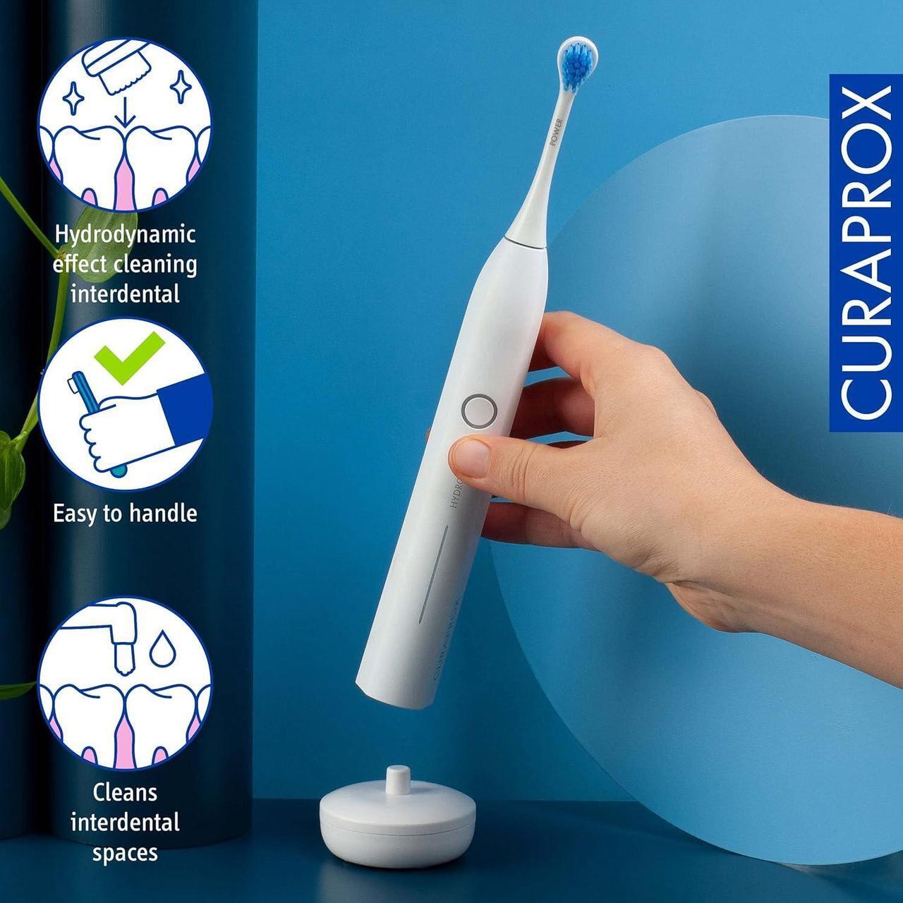 Alt view image 4 of 6 - Curaprox Electric Hydrosonic Pro Toothbrush With 3 Brush Heads, Charger, and Travel Case