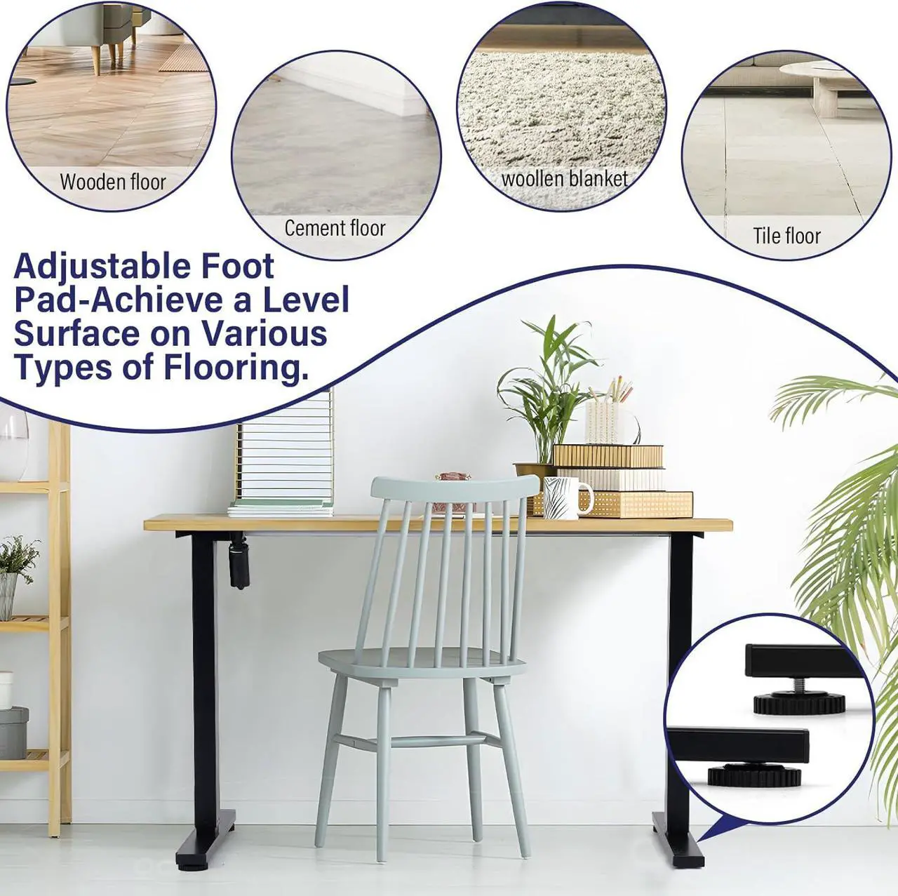 Alt view image 6 of 7 - TOPSKY Single Motor 2-Stage Electric Adjustable Standing Computer Desk for Home and Office with 27.1"-44.8" Adjustable Height Range DF00.01 (Black Frame only)