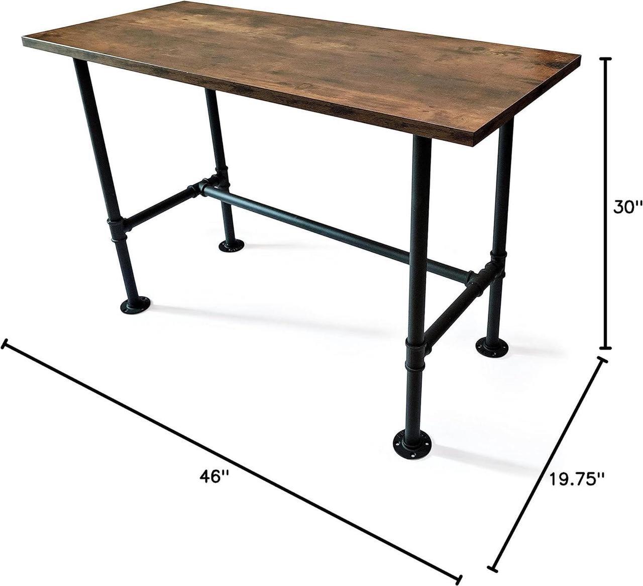 Alt view image 3 of 7 - Industrial Pipe Desk Work From Home Set Up, Rustic Industrial Desk Home, Rustic Pipe Table With Industrial Pipe Desk Industrial Computer Desk Workstation Metal Industrial Desk Style Modern Study Desk