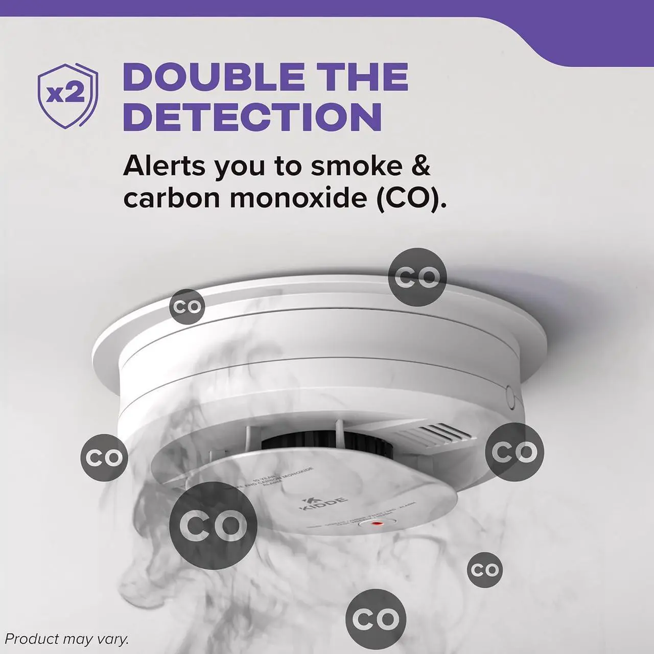 Alt view image 3 of 7 - Kidde Hardwired Smoke & Carbon Monoxide Detector, AA Battery Backup Smoke Alarm, Interconnectable, LED Warning Light Indicators, 2 Pack