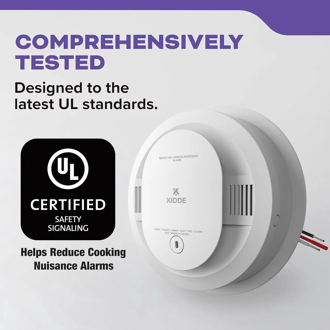 Alt view image 6 of 7 - Kidde Hardwired Smoke & Carbon Monoxide Detector, AA Battery Backup Smoke Alarm, Interconnectable, LED Warning Light Indicators, 2 Pack
