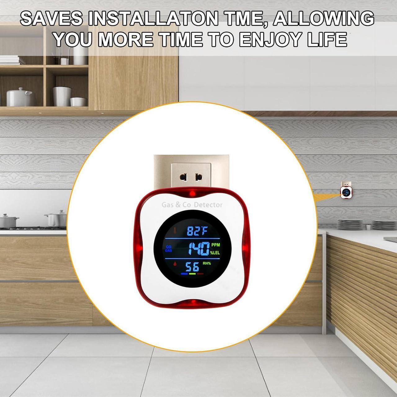 Alt view image 6 of 6 - Plug in Gas & Carbon Monoxide Detector,4-in-1 Natural Gas Leak Detector,Carbon Monoxide Alarm,°F&Humidity,Combination CO & Propane Detector for Home,RV