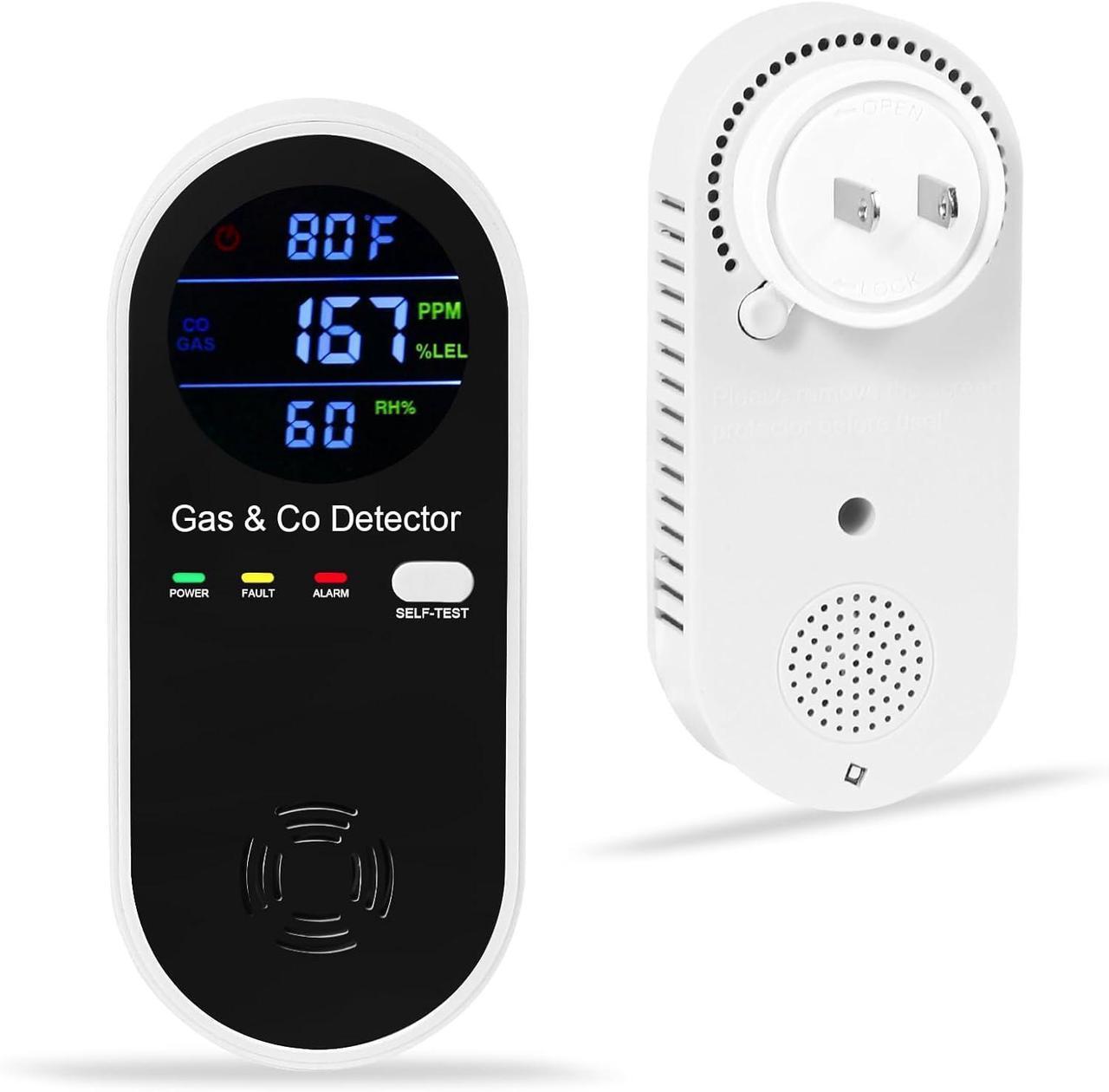 Main image of Combination Natural Gas Detector & Carbon Monoxide Detector, 4-in-1 Carbon Monoxide Alarm,Fahrenheit(°F) & Humidity,Propane,Methane,Gas Detector Alarm & CO Detector for Home,RV,Apartment