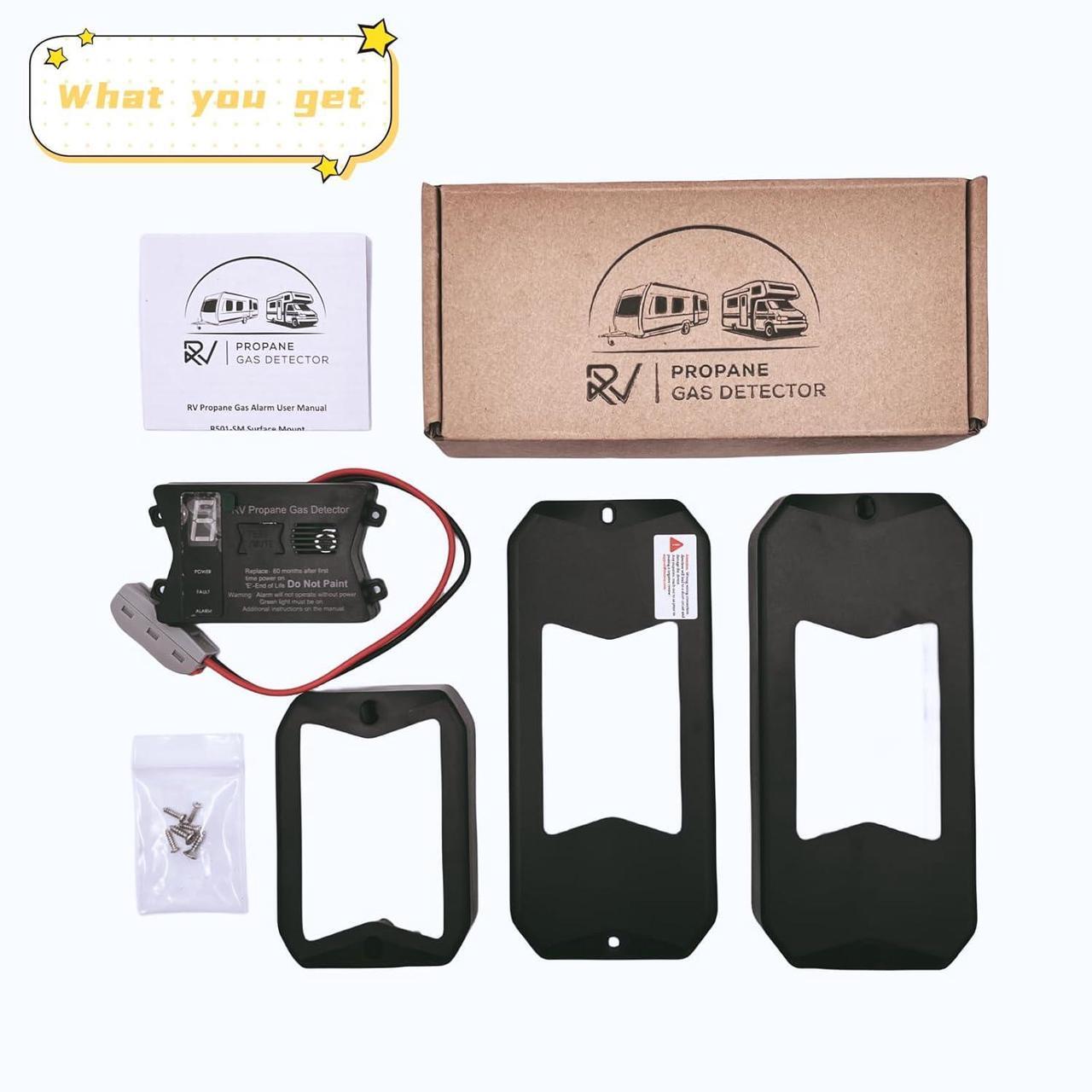 Alt view image 6 of 6 - R501 RV Propane Gas Detector for Motor Home, Travel Trailer, Van Camper and Truck Camper, LP Gas Leak Monitor, Audible and Visual Alarm,DC 12V, Black