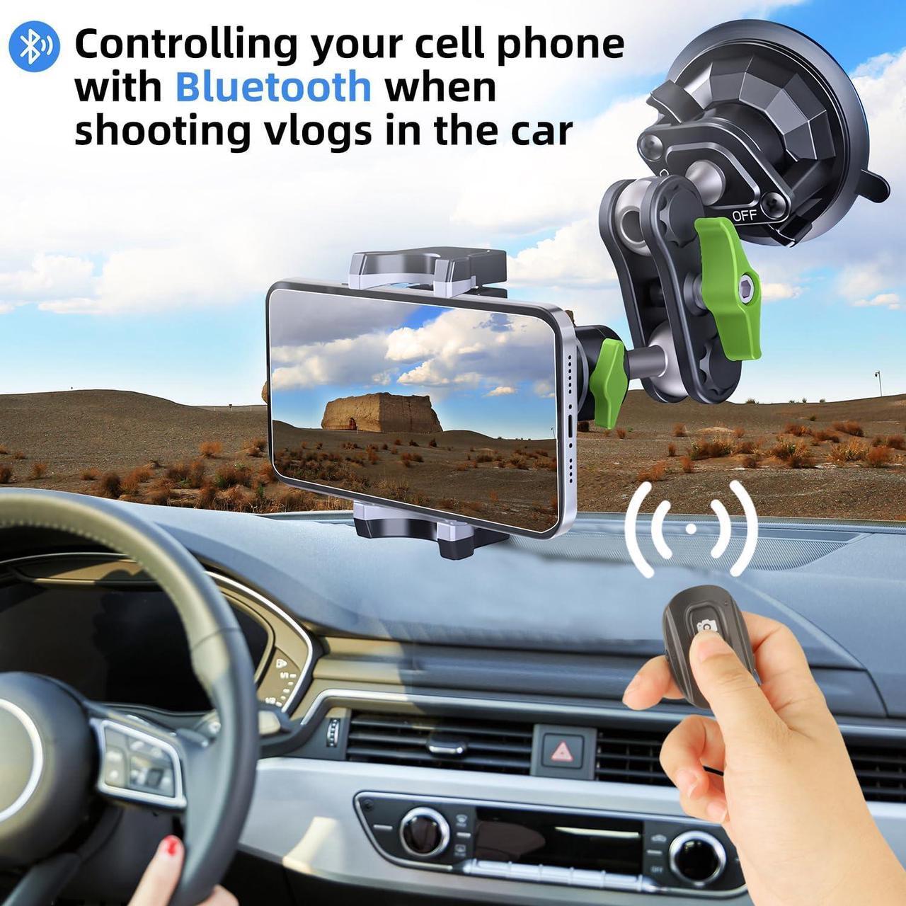 Alt view image 6 of 7 - HEMMOTOP Suction Cup Car Phone Mount, 12 in Heavy Duty Metal Cell Phone Holder for Windshield, 360° Rotation Vacuum Magic Arm for iPhone All Smartphone & Cars Truck