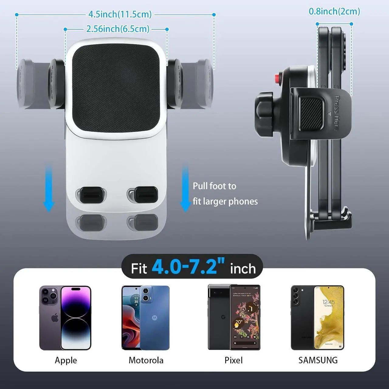 Alt view image 5 of 7 - Phone Mount for Tesla Model 3/Y Accessories 2025, for Adjustable Universal Tesla Phone Mount for Tesla Model 3/Y/Cybertruck Screen, Non-Adhesive for Tesla Phone Holder Fits All Phone