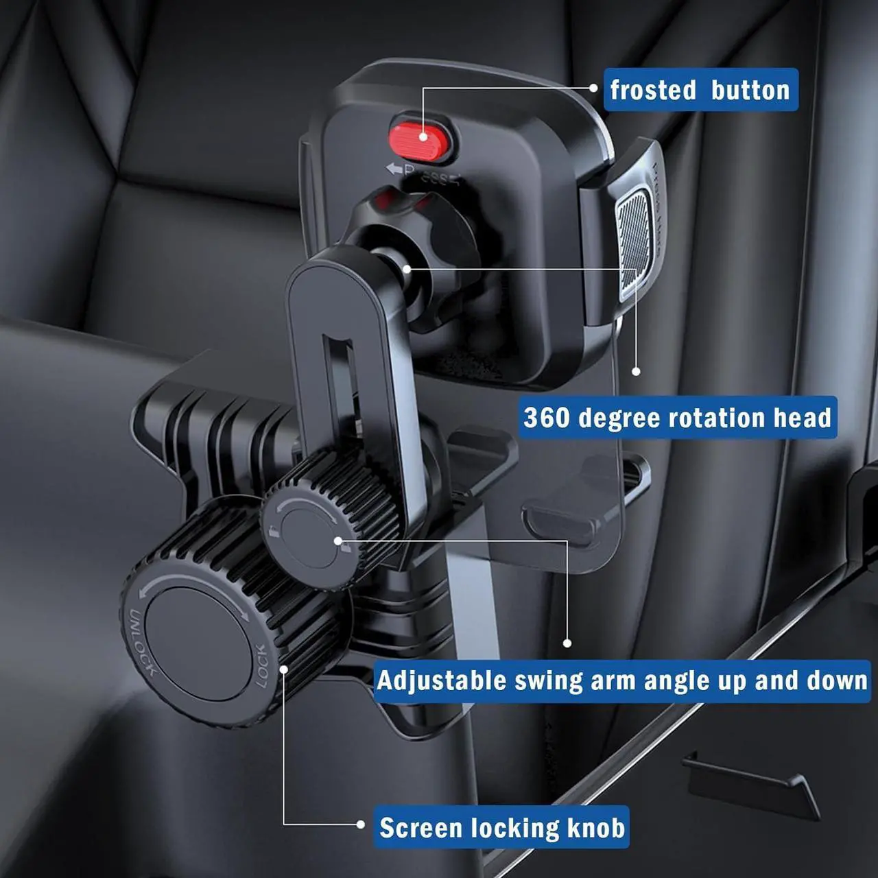 Alt view image 6 of 7 - Phone Mount for Tesla Model 3/Y Accessories 2025, for Adjustable Universal Tesla Phone Mount for Tesla Model 3/Y/Cybertruck Screen, Non-Adhesive for Tesla Phone Holder Fits All Phone