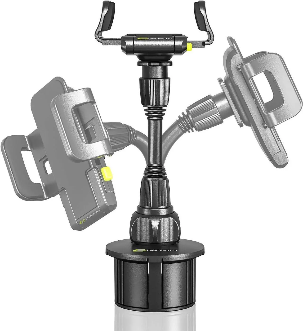 Alt view image 4 of 7 - Bracketron TripGrip Universal Phone Holder for Car Cup Holder Mount - 360 Degree Rotation, Swivel Gooseneck, Expandable Base Cell Phone Cup Holder Insert - Smartphone Cradle Stand