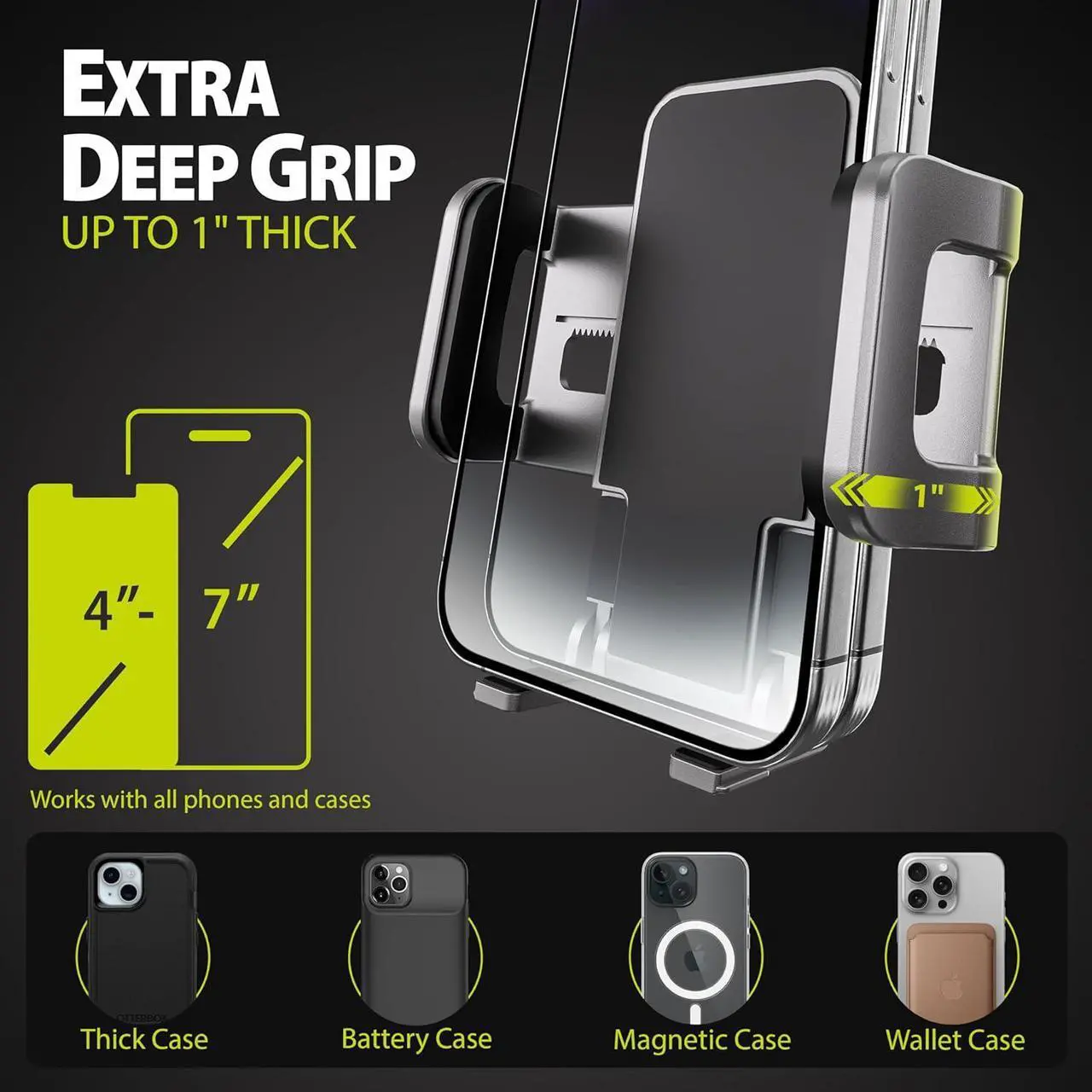 Alt view image 7 of 7 - Bracketron TripGrip Universal Phone Holder for Car Cup Holder Mount - 360 Degree Rotation, Swivel Gooseneck, Expandable Base Cell Phone Cup Holder Insert - Smartphone Cradle Stand