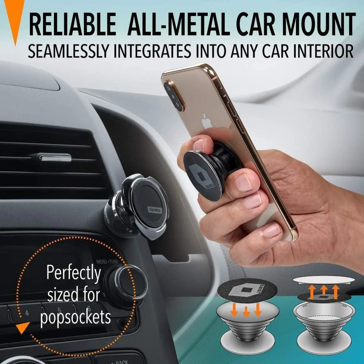 Alt view image 5 of 6 - Cell Phone Holder for Car Dashboard - iPhone Car Mount Compatible with Any Smartphone or GPS - Universal Auto-Grip Car Phone Mount Magnetic