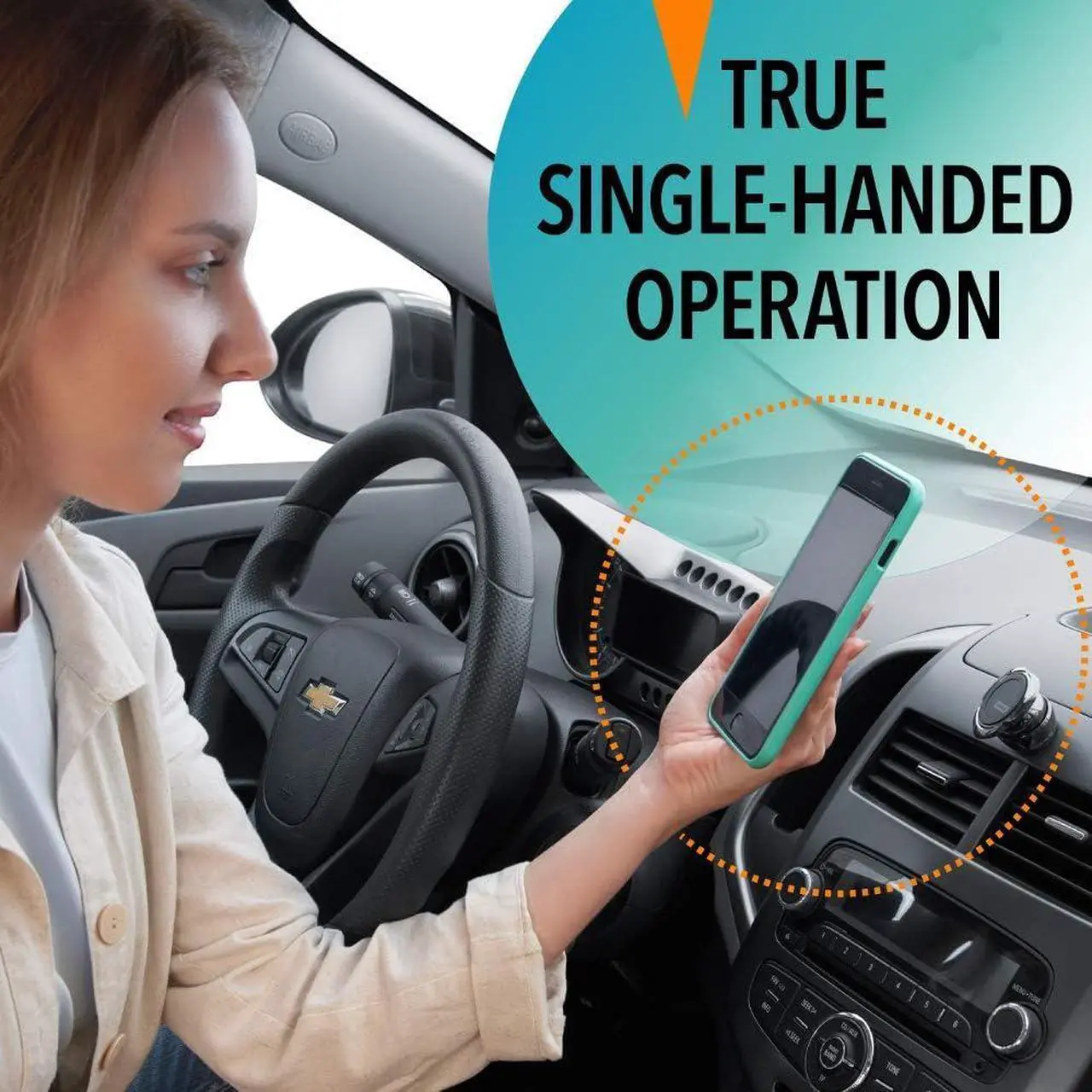 Alt view image 6 of 6 - Cell Phone Holder for Car Dashboard - iPhone Car Mount Compatible with Any Smartphone or GPS - Universal Auto-Grip Car Phone Mount Magnetic