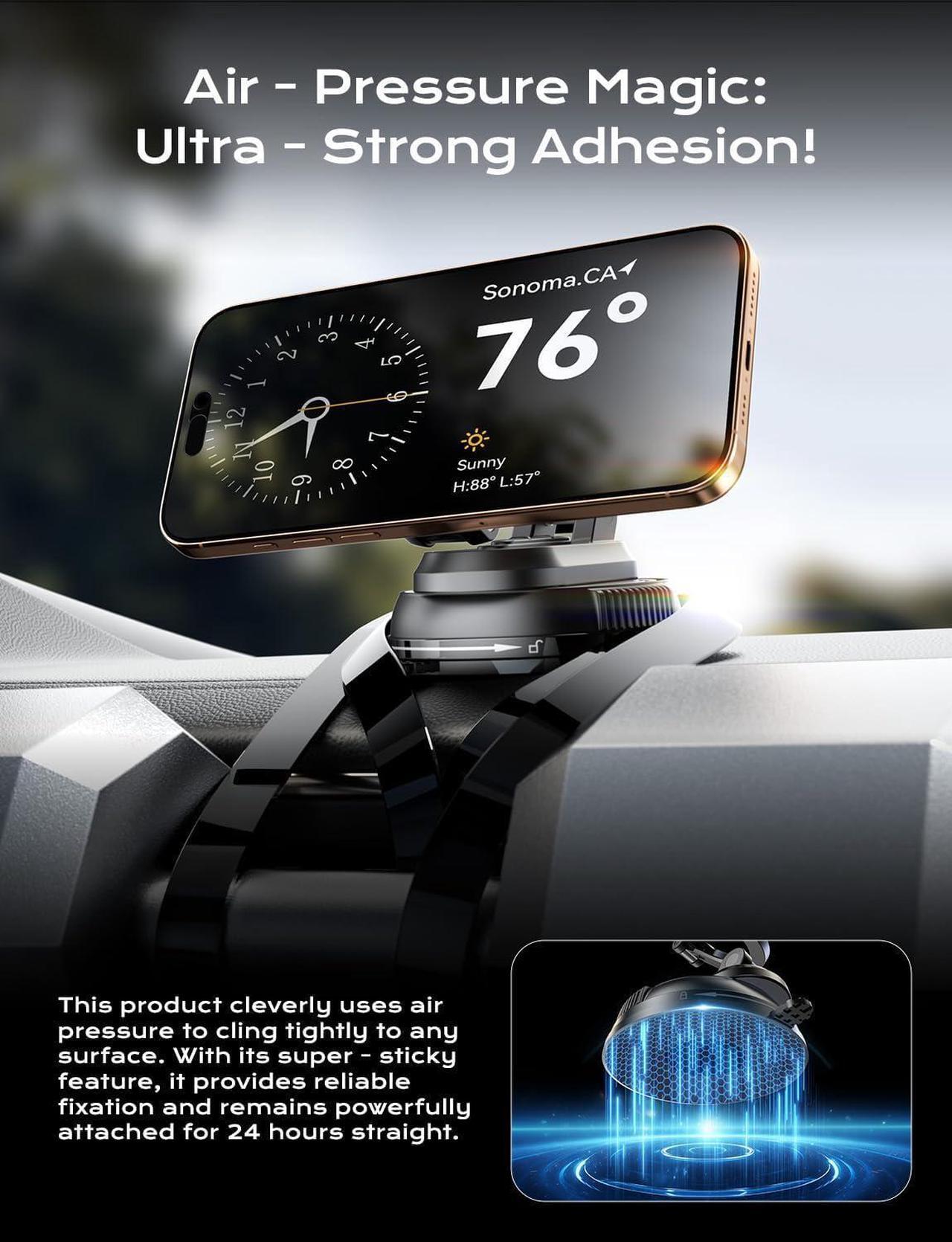 Alt view image 5 of 7 - Car Phone Holder for Magsafe,Ultra Magnetic and Strong Suction 360° Adjustable Car Phone Mount,Portable Magnetic Cell Phone Holders for Your Car for iPhone16/15/14/13/12 Series