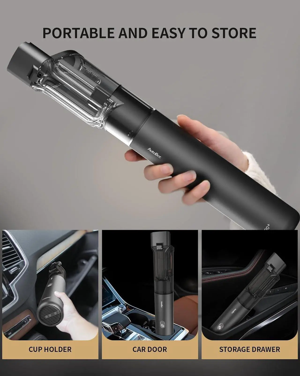 Alt view image 7 of 7 - AutoBot Car Vacuum Portable Cordless - 20000PA Handheld Vacuum for Pet Hair, 50 Min Runtime with 5 Attachments & Flexible Hose, 3Hr Fast Charge for Cars, Trucks, Home Cleaning (Type-C)