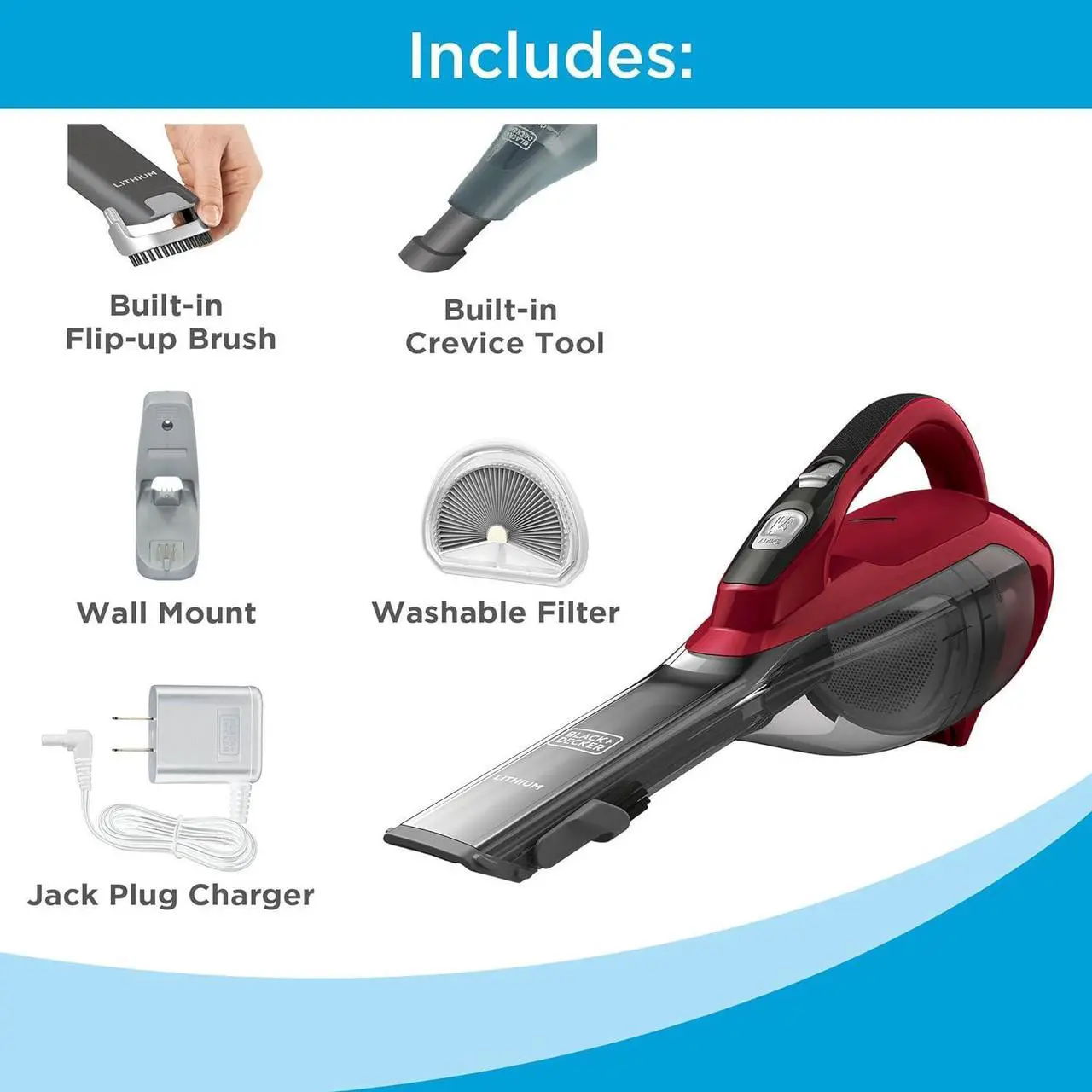 Alt view image 2 of 7 - BLACK+DECKER dustbuster AdvancedClean Cordless Handheld Vacuum, Home and Car Vacuum (HLVA320J26)