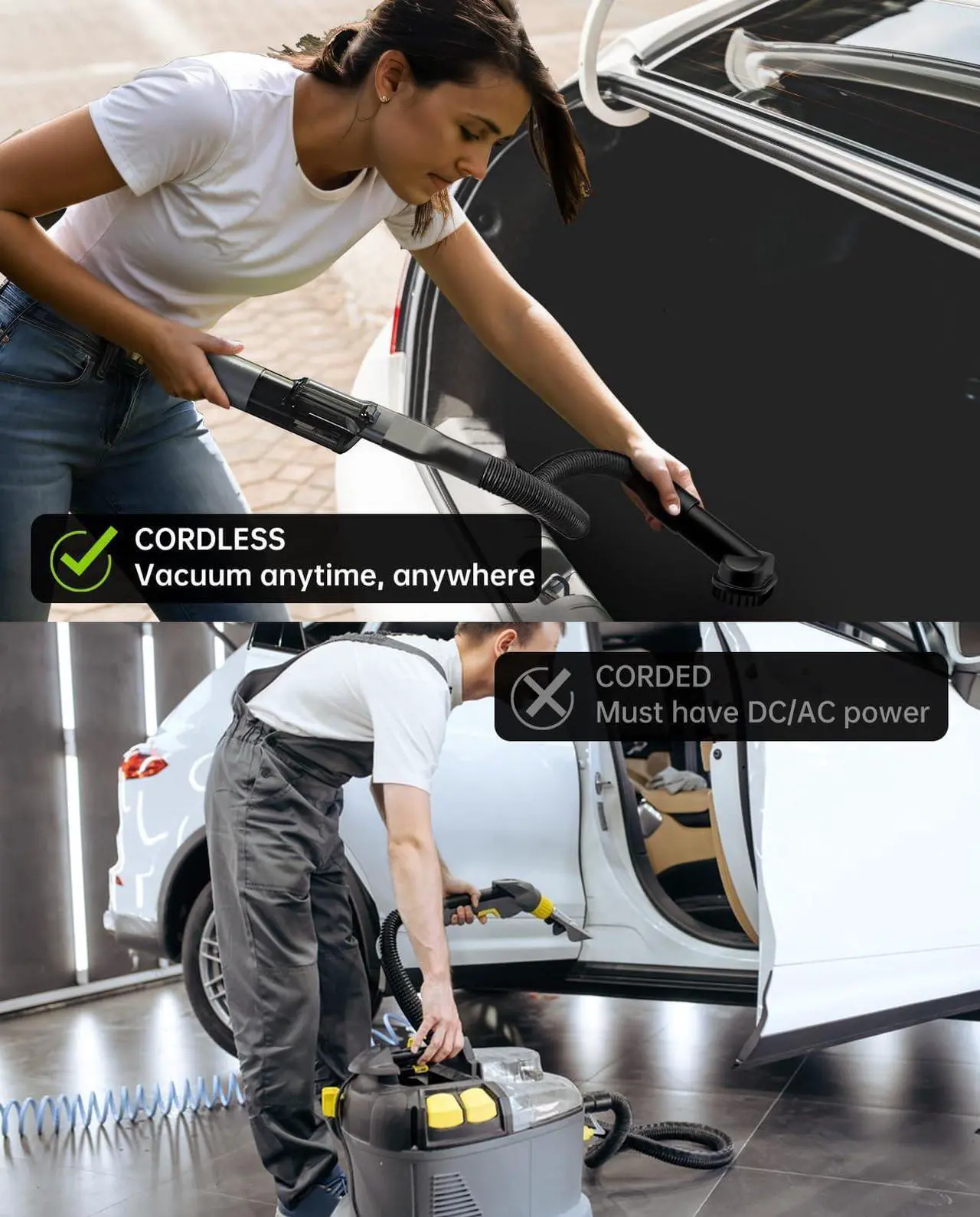 Alt view image 2 of 7 - AutoBot Car Vacuum Portable Cordless - 20000PA Handheld Vacuum for Pet Hair, 50 Min Runtime with 5 Attachments & Flexible Hose, 3Hr Fast Charge for Cars, Trucks, Home Cleaning (Type-C)