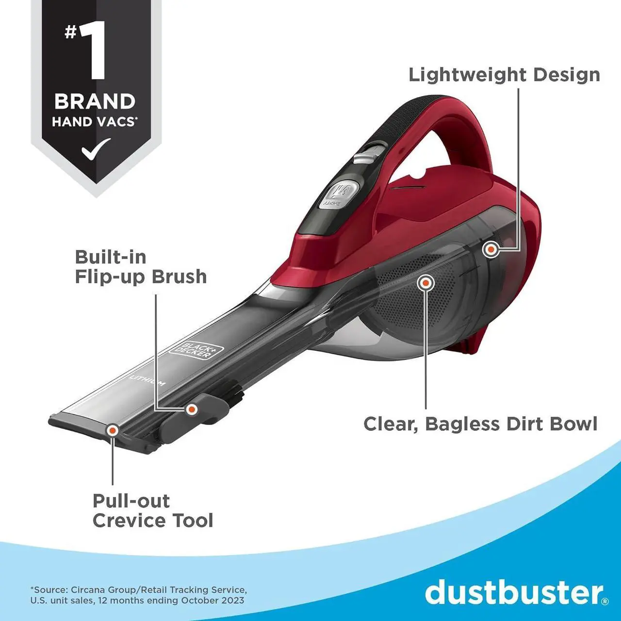 Alt view image 3 of 7 - BLACK+DECKER dustbuster AdvancedClean Cordless Handheld Vacuum, Home and Car Vacuum (HLVA320J26)