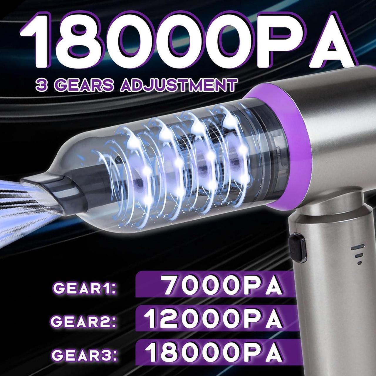 Alt view image 2 of 5 - CARTMAN Handheld Car Vacuum Cleaner Cordless with Brushless Motor, 18000Pa Vacuum Cleaner and Air Duster, High Power Handheld Car Vacuum Cleaner with Multi-Nozzles for Car, Home, Pet