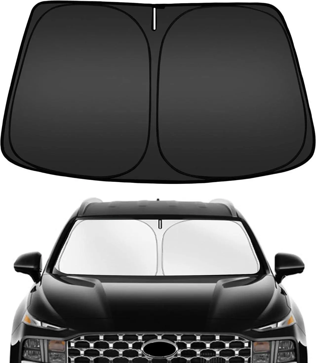 Main image of ARISMOTOR Windshield Sun Shade for H-yundai Santa Fe 2019-2025, Custom Fit Foldable Front Window Sunshade Sun Visor Protector, Block UV Rays Keep Your Car Cooler