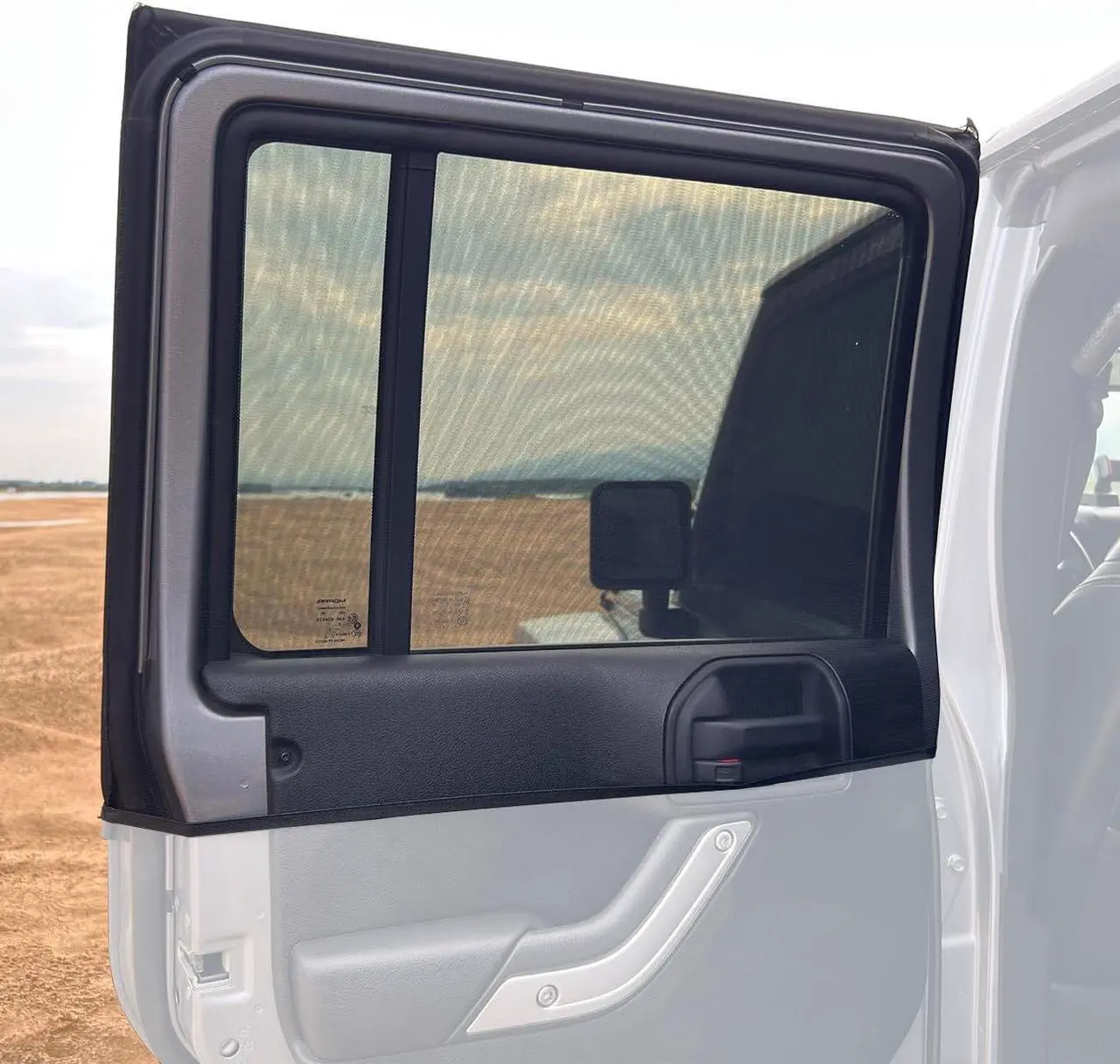 Main image of ROMASO Window Shade for Jeep Wrangler,Window Screen Curtains for Jeep Wrangler TJ JK JL & Gladiator JT,Rear Blackout Car Window Screens for Camping(2Pack)