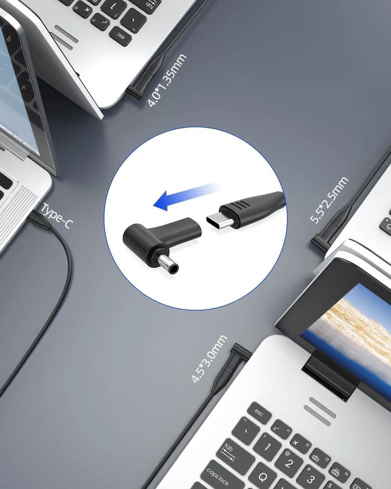 Alt view image 5 of 7 - Charger for Asus Vivobook 15 17 14 16 S15 S14, Zenbook 14, ExpertBook B5, Chromebook (Certified by UL Safety) Flip OLED 65W 45W USB C