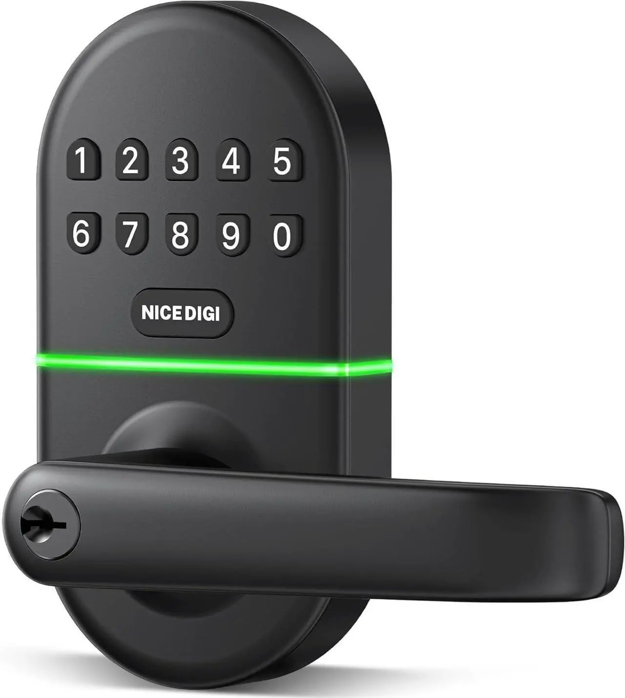 Main image of Smart Keypad Door Lock with Handle: NICE DIGI Keyless Entry Digital Lock for Front/Interior Door, Electronic Code Knob, Easy Installation