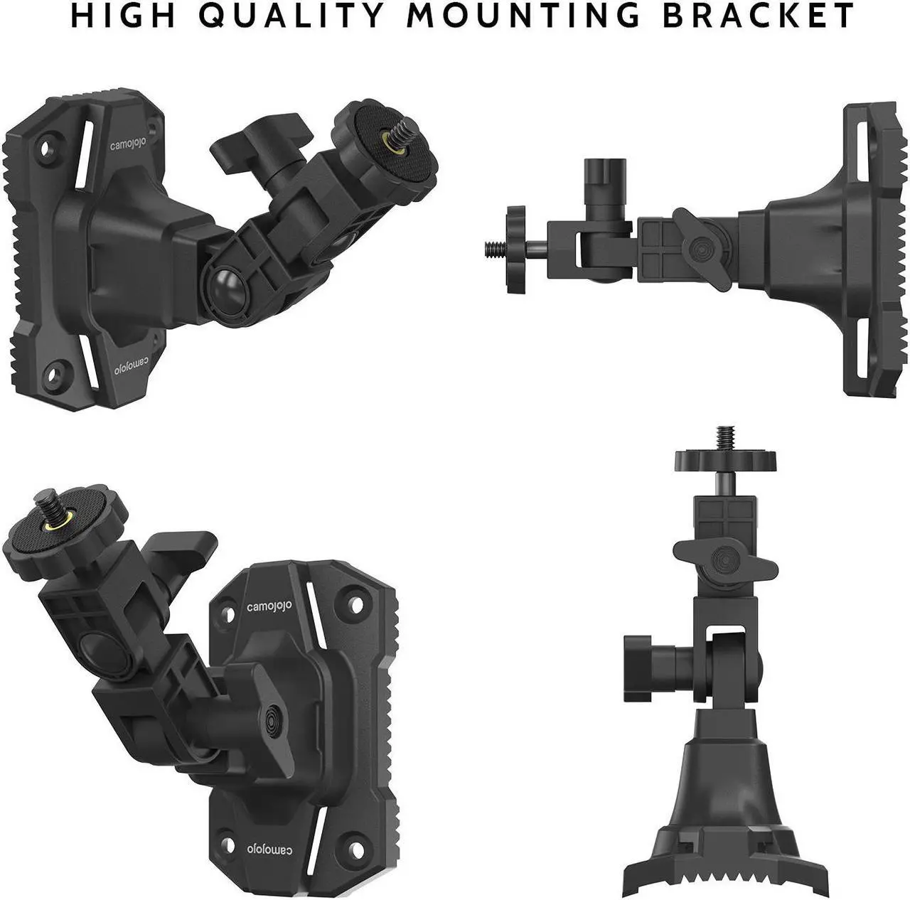 Alt view image 2 of 6 - Camojojo Trail Cameras Mounting Bracket with 1/4" -20 Threaded Insert 360°Rotating Adjustable Holder for Outdoor Hunting Gear Accessory, Game Camera Holder Monitor Stand Hunting Camera Kit