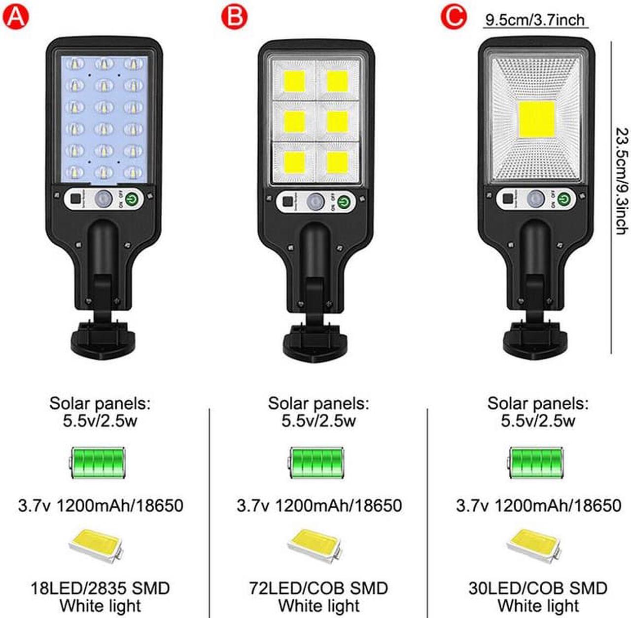 Alt view image 2 of 7 - UMEXUS Bright Solar Power LED Light PIR Motion Sensor Street Wall Flood Lamp Outdoor Garden Commercial Waterproof 2 pack TypeB-72LED COB