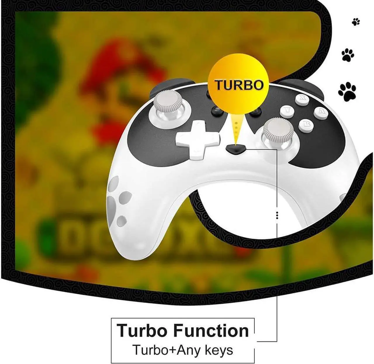 Alt view image 6 of 7 - Wireless Pro Controller for Nintendo Switch, STOGA Panda Switch Controller with NFC Wake-up Function, Compatible with Switch Lite/PC, Support Motion Control Turbo Vibration 2021 New