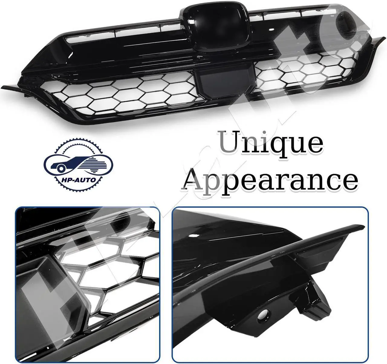 Alt view image 2 of 7 - For 2020-2022 Honda CR-V CRV Honeycomb Front Upper Grille Assembly 71121TLAA60
