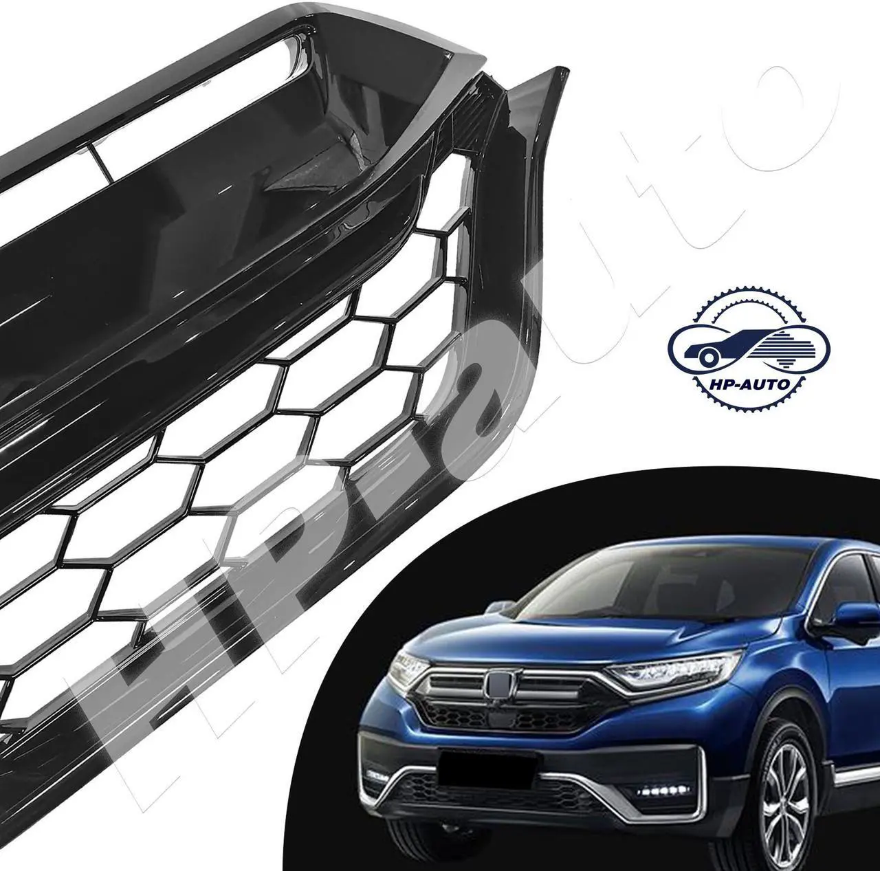 Alt view image 3 of 7 - For 2020-2022 Honda CR-V CRV Honeycomb Front Upper Grille Assembly 71121TLAA60