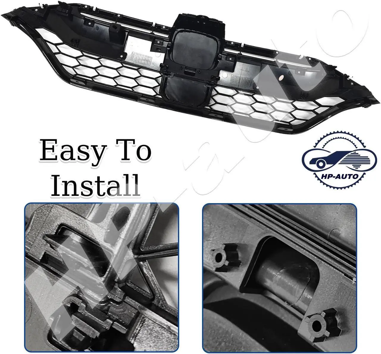 Alt view image 5 of 7 - For 2020-2022 Honda CR-V CRV Honeycomb Front Upper Grille Assembly 71121TLAA60