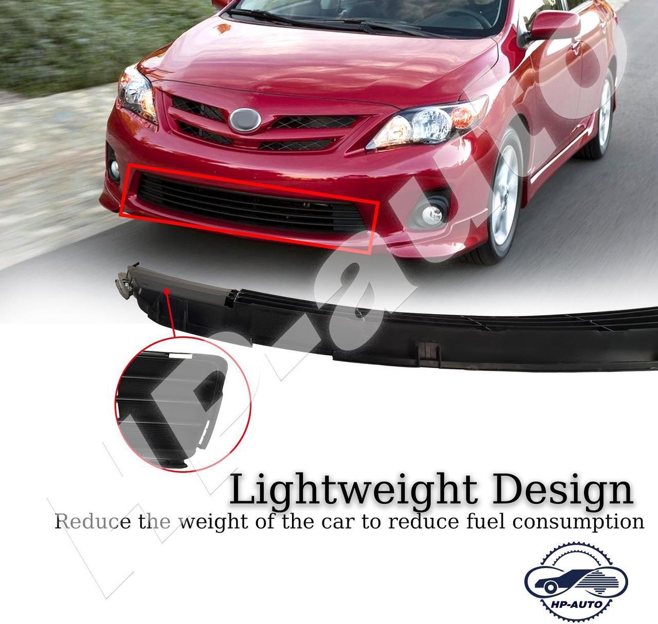 Alt view image 5 of 7 - For 2011-2013 Toyota Corolla Front Bumper Upper & Lower Grille Set Black