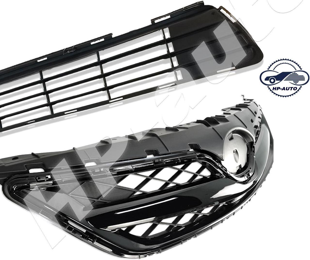 Alt view image 7 of 7 - For 2011-2013 Toyota Corolla Front Bumper Upper & Lower Grille Set Black