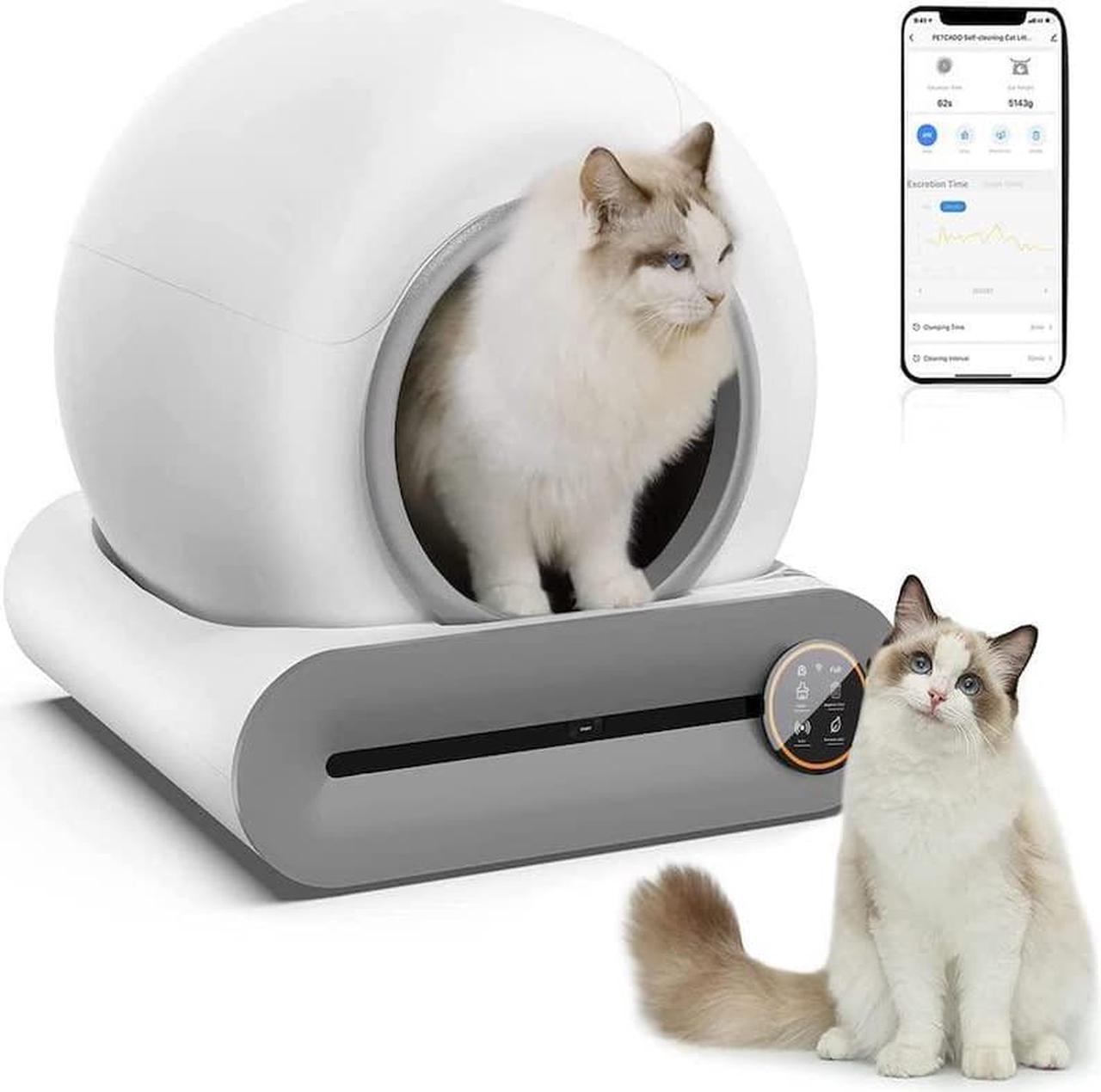 Smart Self-Cleaning Cat Litter Box,Automatic Cat Litter Cleaning Robot with 65L+9L Large Capacity/APP Control/Ionic Deodorizer for Multiple Cats