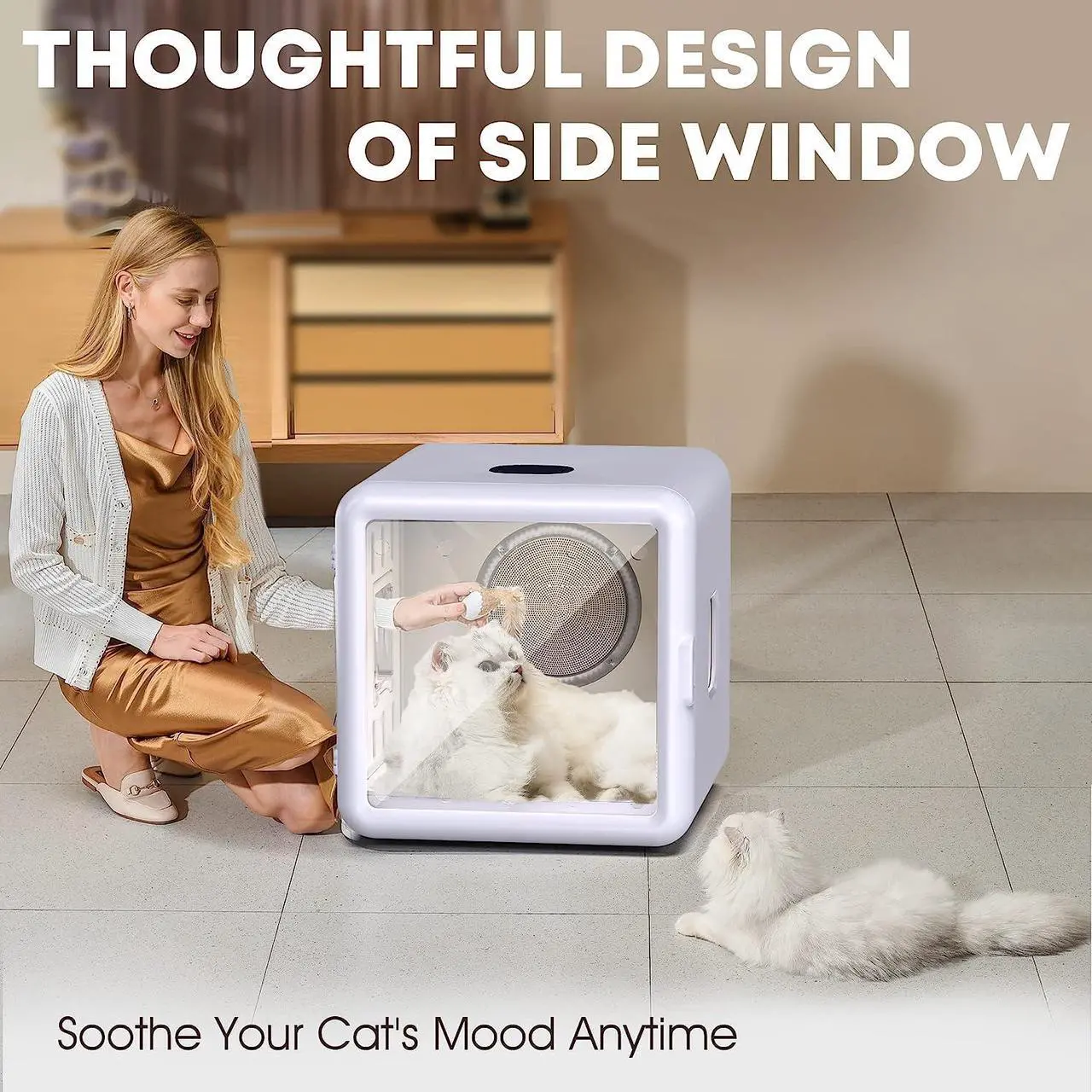 Alt view image 3 of 7 - Automatic Pet Dryer Box for Cats and Small Dogs,(65L) Cat Dryer, Ultra Quiet Dog Hair Dryer with Smart Temperature Control and 360° Drying
