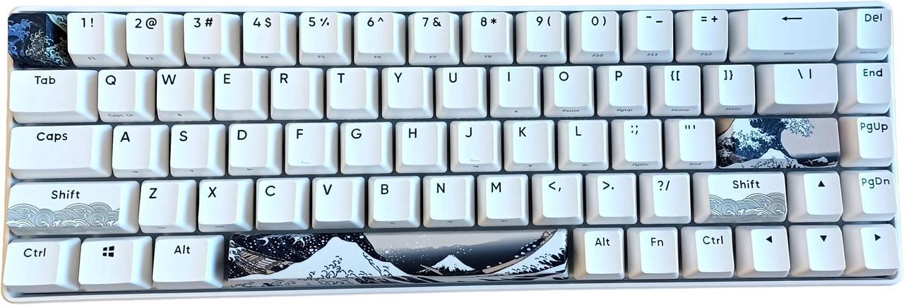 Alt view image 2 of 7 - KBParadise V65 Great Wave ,65% 68 Keys Mini Wired Mechanical Keyboard , NO Backlit, Hot Swappable , PBT Double Shot Keycap , Compatible with Windows , Kailh Box Thick Navy Switch
