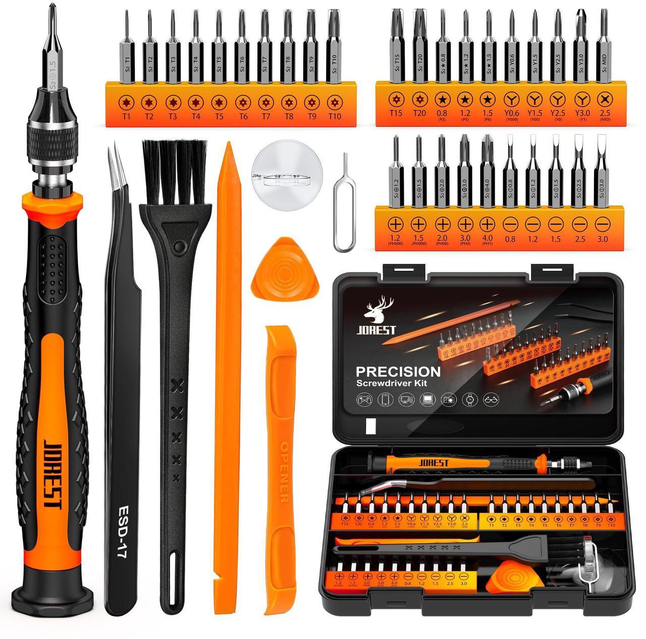 Main image of JOREST 38Pcs Small Precision Screwdriver Set (S2 Steel), Magnetic Screwdriver Set with Torx T5 T6 T8, Mini Repair Tool Kit for Macbook, Computer, Laptop, iPhone, PS4 PS5, Xbox, Switch, Glasses, Watch