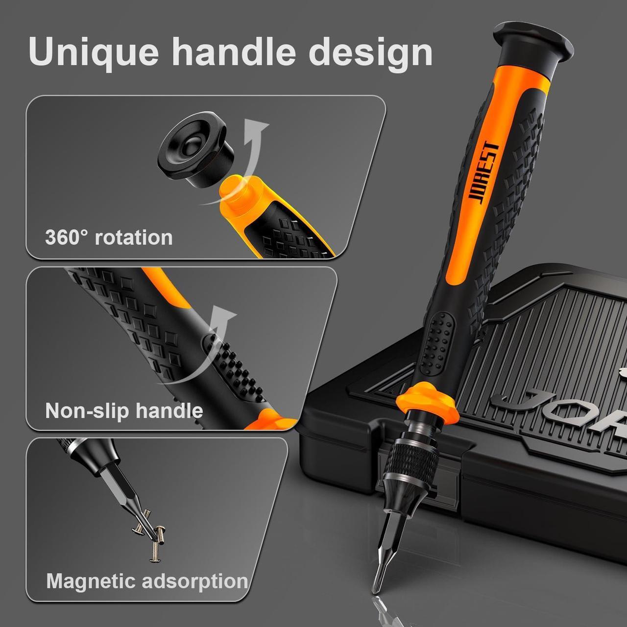 Alt view image 2 of 7 - JOREST 38Pcs Small Precision Screwdriver Set (S2 Steel), Magnetic Screwdriver Set with Torx T5 T6 T8, Mini Repair Tool Kit for Macbook, Computer, Laptop, iPhone, PS4 PS5, Xbox, Switch, Glasses, Watch