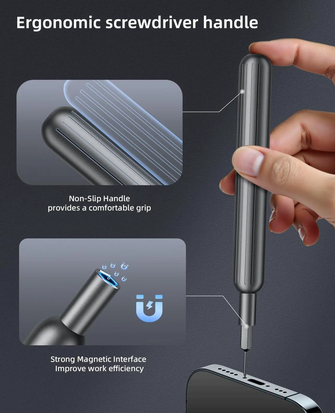 Alt view image 2 of 7 - 31 in 1 Magnetic Screwdriver Set, Precision Screwdriver Set, Multi Bit Reapair Tool Kit for Laptop, Cell Phone, PC, MacBook, Tablet, Computer, PS5, PS4, Electronic, Glasses, Watch