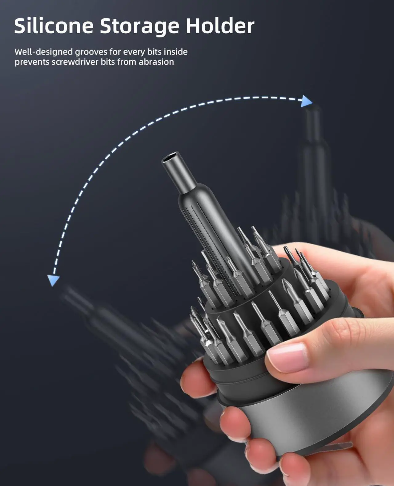 Alt view image 4 of 7 - 31 in 1 Magnetic Screwdriver Set, Precision Screwdriver Set, Multi Bit Reapair Tool Kit for Laptop, Cell Phone, PC, MacBook, Tablet, Computer, PS5, PS4, Electronic, Glasses, Watch