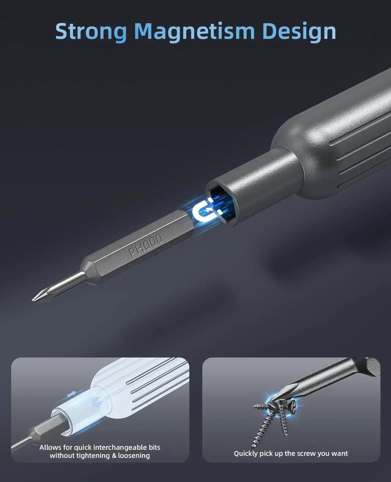 Alt view image 3 of 7 - 31 in 1 Magnetic Screwdriver Set, Precision Screwdriver Set, Multi Bit Reapair Tool Kit for Laptop, Cell Phone, PC, MacBook, Tablet, Computer, PS5, PS4, Electronic, Glasses, Watch