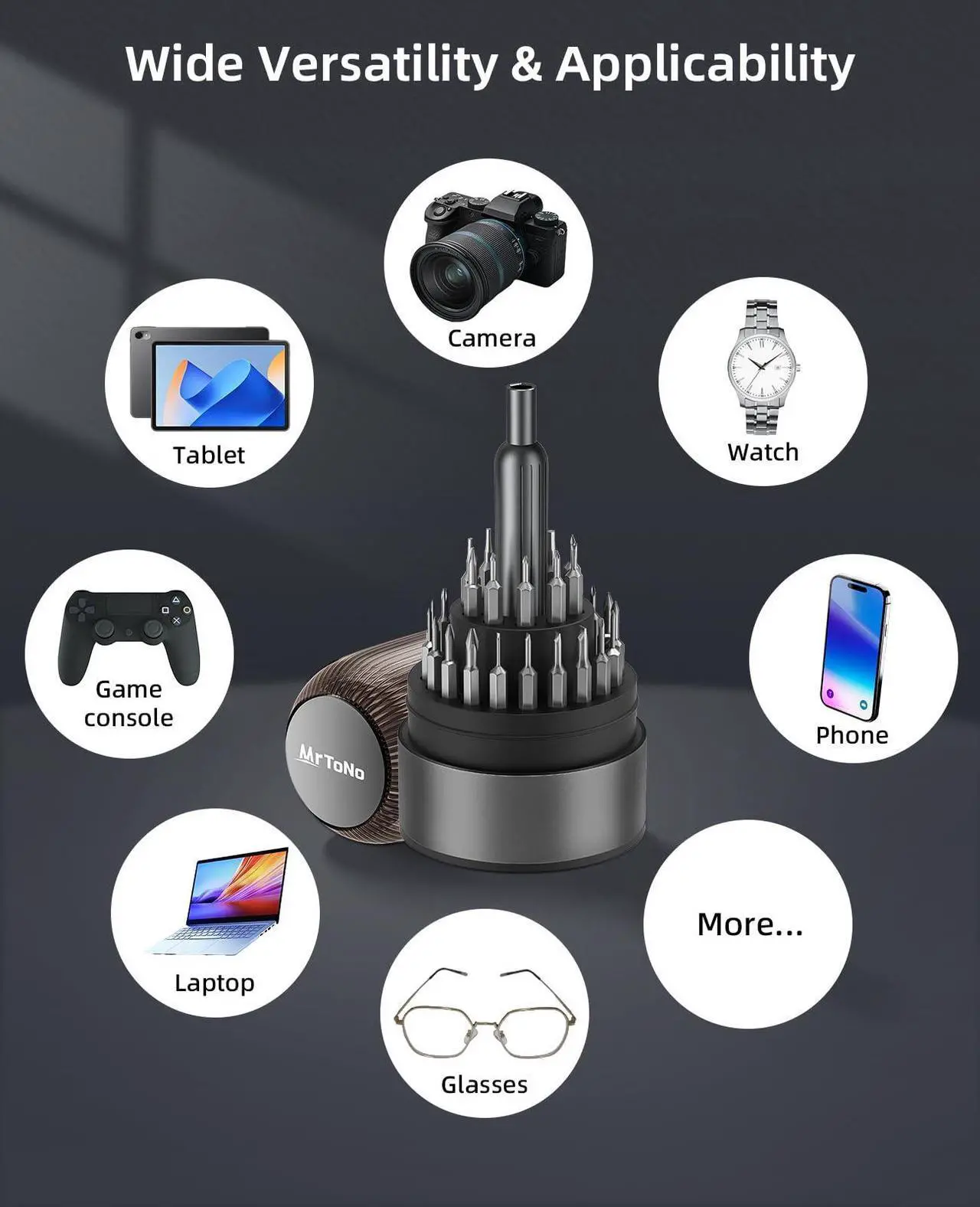 Alt view image 7 of 7 - 31 in 1 Magnetic Screwdriver Set, Precision Screwdriver Set, Multi Bit Reapair Tool Kit for Laptop, Cell Phone, PC, MacBook, Tablet, Computer, PS5, PS4, Electronic, Glasses, Watch
