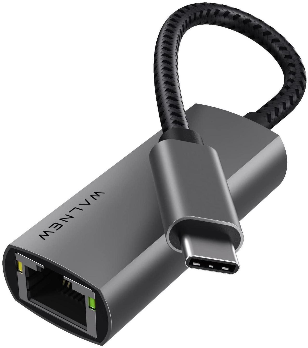 Main image of USB-C to Ethernet Adapter, WALNEW USBC to RJ45 Lan Adapter, Gigabit Cat Network Cable Converter to Type C Thunderbolt 3 for Mac,MacBook Pro/Air,iPad 10th,Dell XPS,Chromebook,Surface,Samsung Galaxy Tab