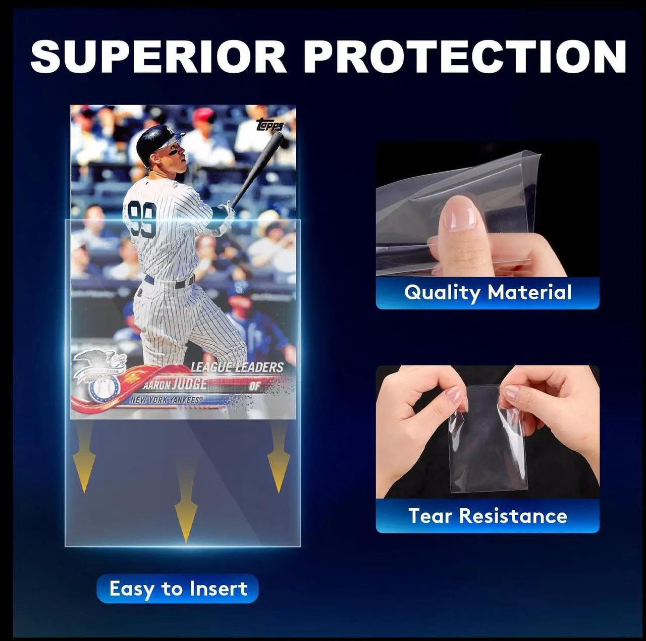 Alt view image 3 of 7 - 500ct Card Sleeves for Trading Cards, Clear Penny Sleeves, Baseball Card Sleeve, Soft Sports Card Sleeve, Plastic Card Protector Fit for MTG Game Card Standard Cards