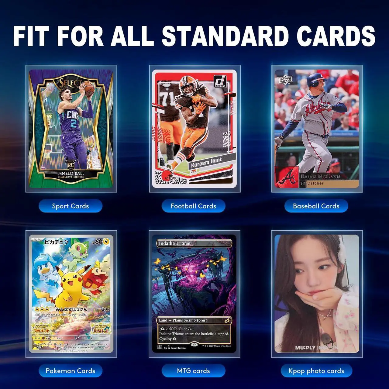 Alt view image 7 of 7 - 500ct Card Sleeves for Trading Cards, Clear Penny Sleeves, Baseball Card Sleeve, Soft Sports Card Sleeve, Plastic Card Protector Fit for MTG Game Card Standard Cards
