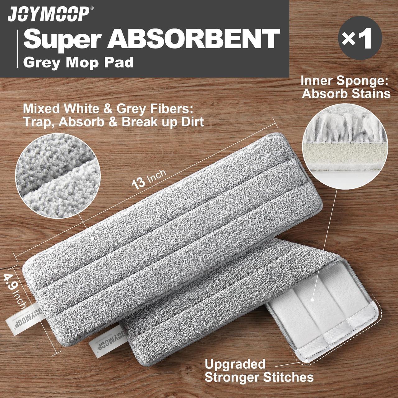Alt view image 5 of 7 - JOYMOOP Easy Clean and Self-Squeezing Microfiber Flat Mop and Bucket System, Mops for Floor Cleaning and Wall Cleaner, Hardwood, Tile, Laminate, Vinyl Floors, Smooth Walls, and Glass Windows
