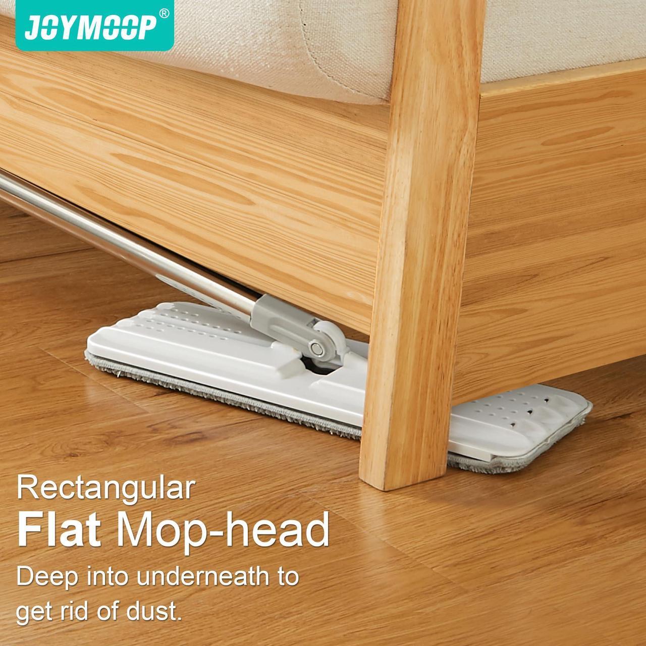 Alt view image 4 of 7 - JOYMOOP Easy Clean and Self-Squeezing Microfiber Flat Mop and Bucket System, Mops for Floor Cleaning and Wall Cleaner, Hardwood, Tile, Laminate, Vinyl Floors, Smooth Walls, and Glass Windows