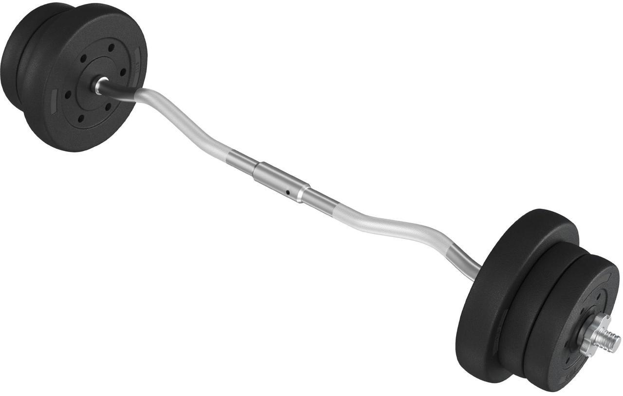Alt view image 3 of 7 - Yaheetech Barbell Weight Set - Olympic Curl Bar & 6 Olympic Weights & 2 Olympic Barbell Clamps for Lifts 55LB